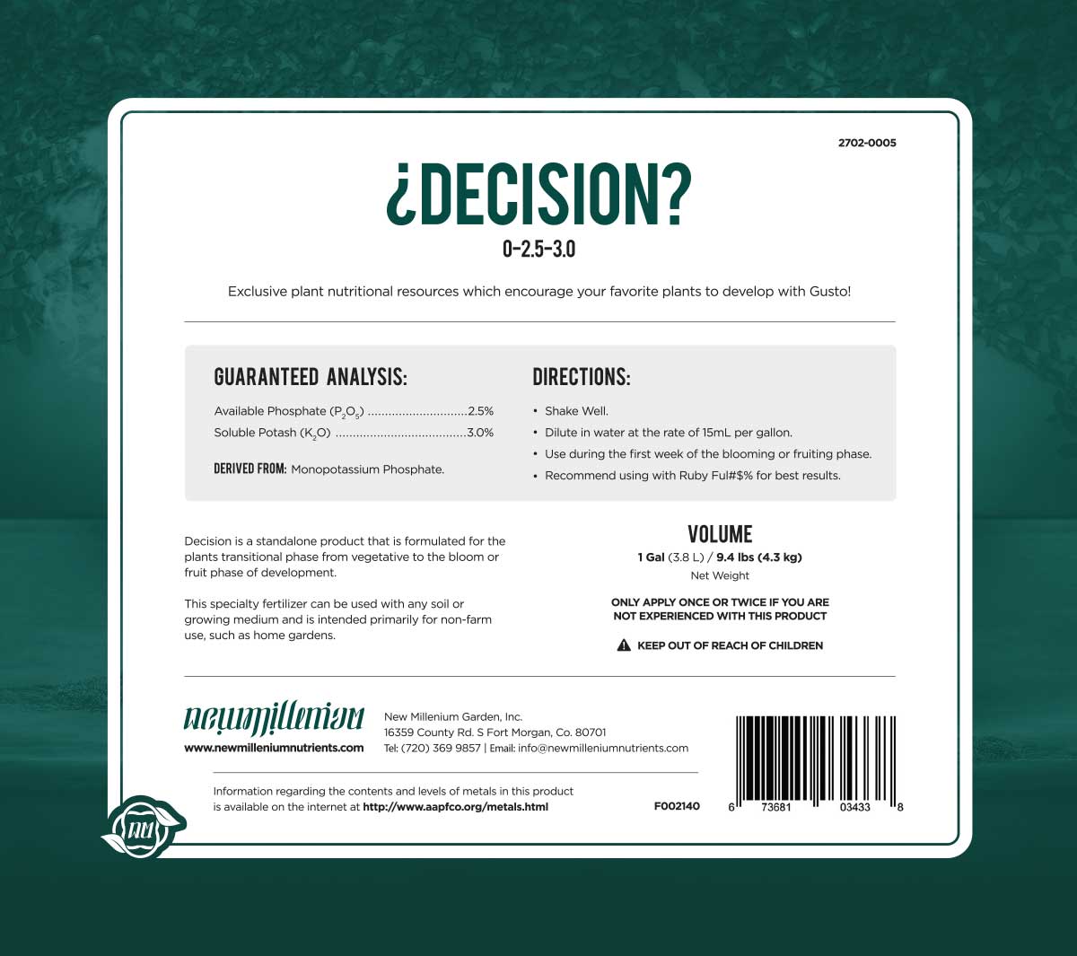 Decision Back Label